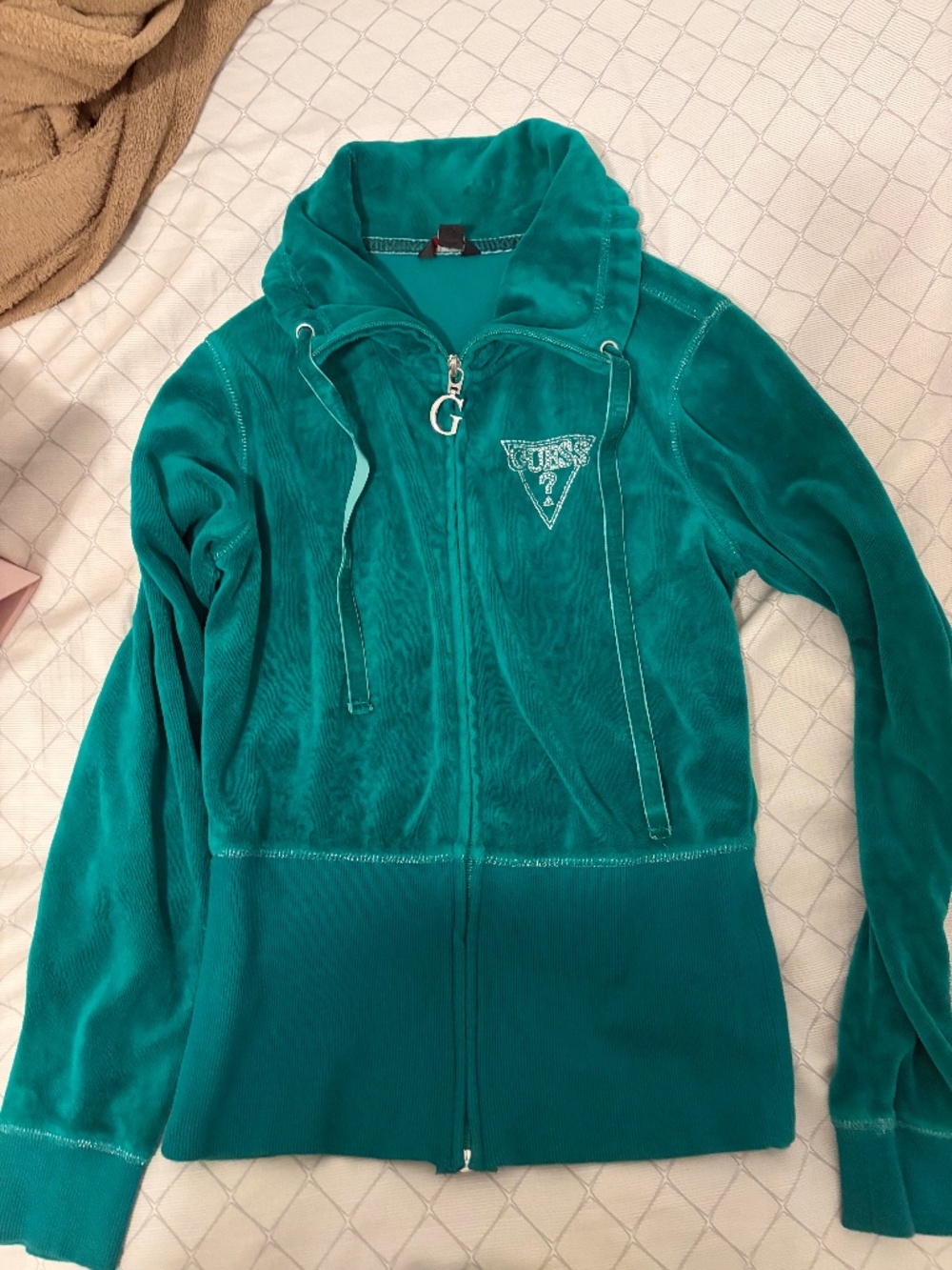 vintage guess velour zip up